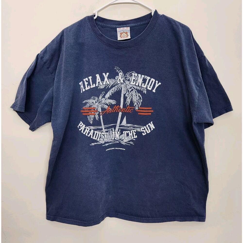 Yacht club Coronado, CA Destination Suviner T-shirt Adult 2XL Blue 1147